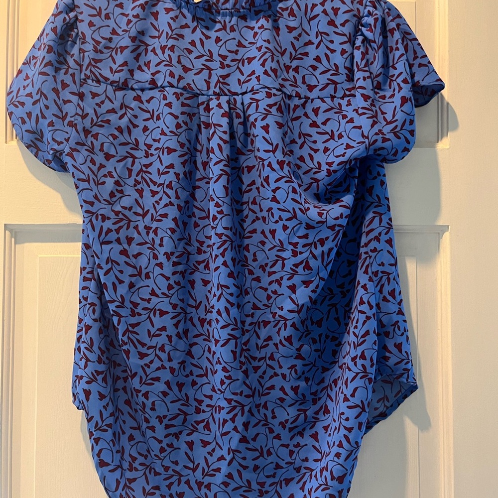 Blue and maroon blouse